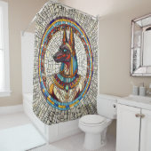 エジプトのアヌビス – モザイクアート シャワーカーテン (インサイチュ)