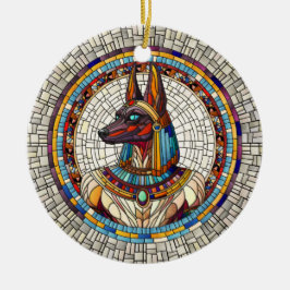 エジプトのアヌビス – モザイクアート セラミックオーナメント