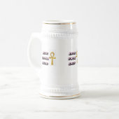 エジプトのアンクのライフクォート - 命の金の鍵 - ライ ビールジョッキ (正面左)