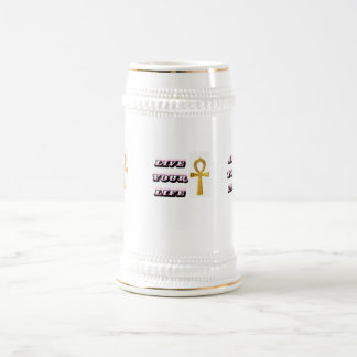 エジプトのアンクのライフクォート - 命の金の鍵 - ライ ビールジョッキ
