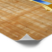 エジプトのアンク – 金ゴールドとブルーデザイン ポスター (角)