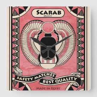 エジプトのオオタマオシコガネのカブトムシのマッチ箱の芸術の時計 スクエア壁時計