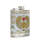 エジプトのオオタマオシコガネのカブトムシの金ゴールドおよびルビー色の石 フラスク (右)