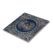 エジプトのオオタマオシコガネのカブトムシの金ゴールドおよび青い大理石 タイル (側面)