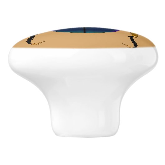 エジプトのオオタマオシコガネのカブトムシ セラミックノブ (側面)