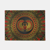 エジプトのオオタマオシコガネのカブトムシ-金ゴールドおよび赤い金属 ドアマット (正面)