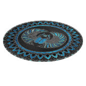 エジプトのオオタマオシコガネのカブトムシ-金ゴールドおよび青いガラス カッティングボード (角)