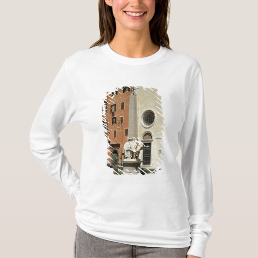 エジプトのオベリスク1667年に耐えている象 Tシャツ (正面)