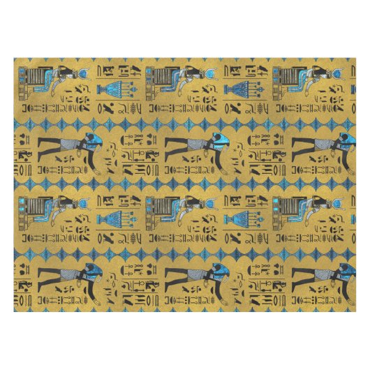 エジプトのオーナメントの記号パターン テーブルクロス (正面(横))