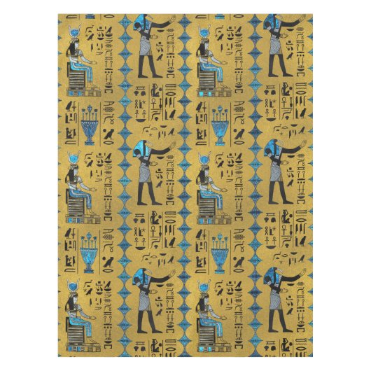 エジプトのオーナメントの記号パターン テーブルクロス (正面)