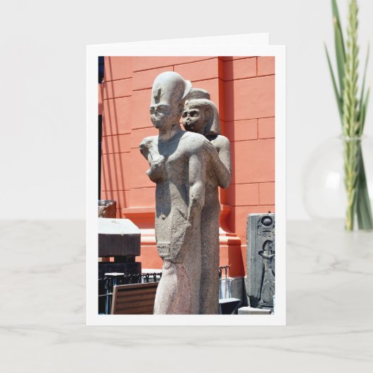 エジプトのカイロ博物館の外の像 カード (正面)