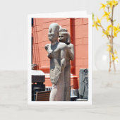 エジプトのカイロ博物館の外の像 カード (黄色い花)