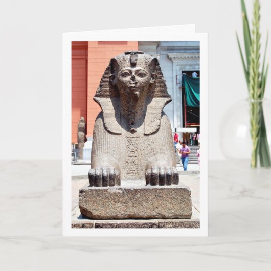 エジプトのカイロ博物館の外の小さなスフィンクス カード (正面)