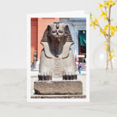 エジプトのカイロ博物館の外の小さなスフィンクス カード (黄色い花)