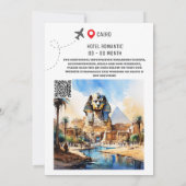 エジプトのカイロ行き先の結婚式の写真救の日付 セーブザデート (裏面)