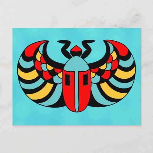 エジプトのカラフルで大胆な鮮やかなコガネムシ ポストカード (正面)