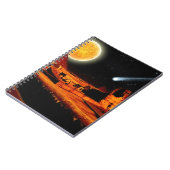 エジプトのギザの上のスフィンクス&ムーンのピラミッド芸術ギフト ノートブック (左側)