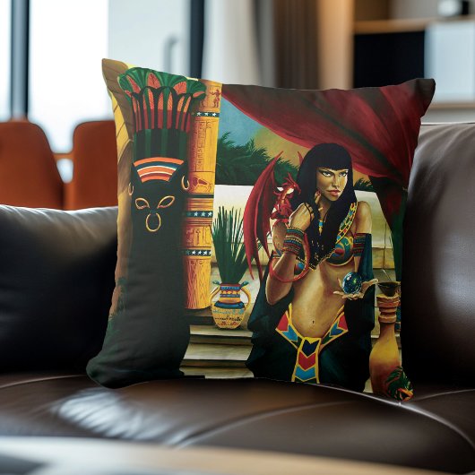 エジプトのクイーンキャットドラゴン クッション