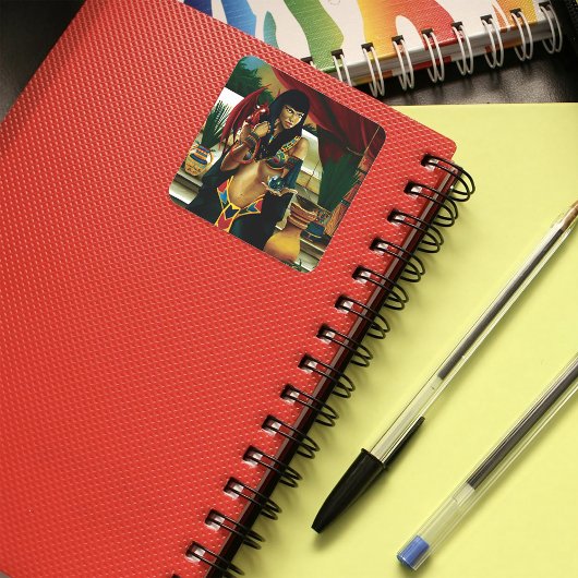 エジプトのクイーンキャットドラゴン スクエアシール