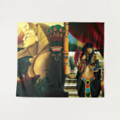 エジプトのクイーンキャットドラゴン タペストリー (正面(横))