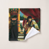 エジプトのクイーンキャットドラゴン バスタオルセット (ウォッシュタオル)