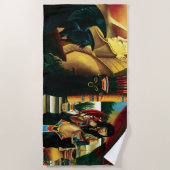 エジプトのクイーンキャットドラゴン ビーチタオル (正面)