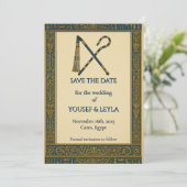 エジプトのクロック＆フレイル ゴールド セーブ・ザ・デート (スタンド正面)