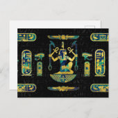 エジプトのゴールドとブルーの大理石のオーナメント ポストカード (正面/裏面)