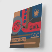 エジプトのシンボルアールデコ構成#5 スクエア壁時計 (傾斜)