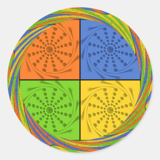エジプトのシームレスなセットファブリックパターン ラウンドシール (正面)