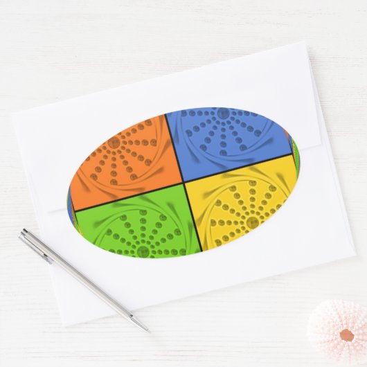 エジプトのシームレスなセットファブリックパターン 楕円形シール (封筒)