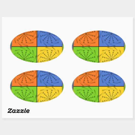 エジプトのシームレスなセットファブリックパターン 楕円形シール (シート)