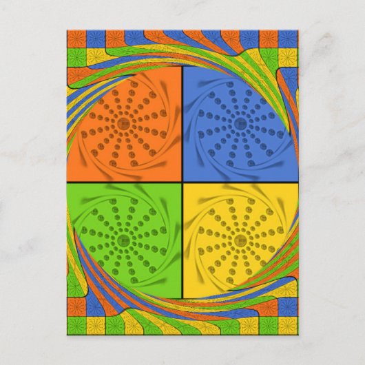 エジプトのシームレスな生地のパターン ポストカード (正面)