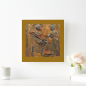 エジプトのシーンを含む正方形の壁時計 スクエア壁時計 (ホーム)