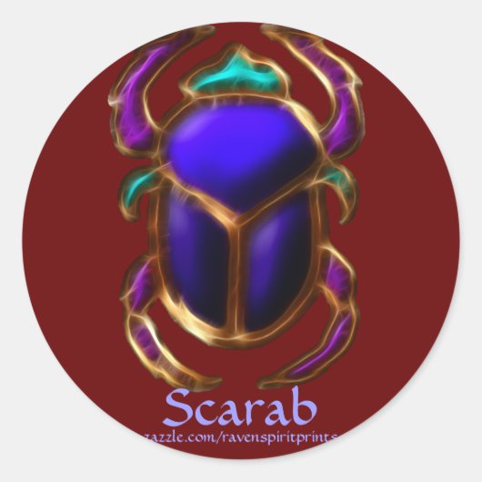 エジプトのスカラブカブトムシのコレクション ラウンドシール (正面)