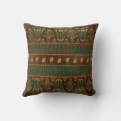 エジプトのスカラブカブトムシ緑と金ゴールド クッション (裏面)