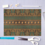 エジプトのスカラブカブトムシ緑と金ゴールド 薄葉紙 (クラフト)