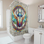 エジプトのスカラブカブトムシ – モザイクアート シャワーカーテン (インサイチュ)