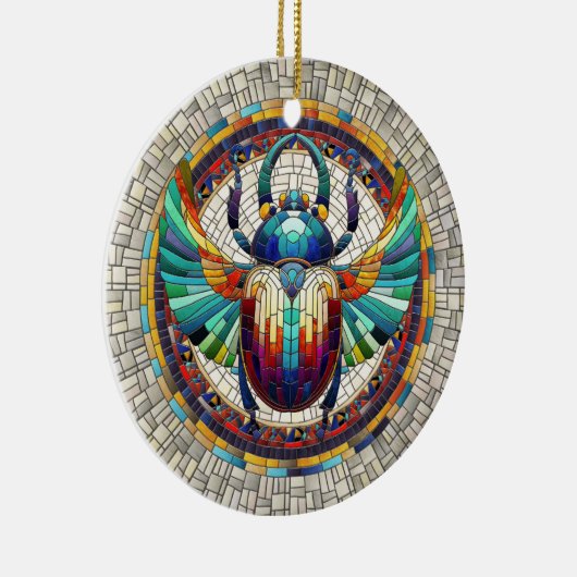 エジプトのスカラブカブトムシ – モザイクアート セラミックオーナメント (右)
