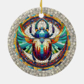 エジプトのスカラブカブトムシ – モザイクアート セラミックオーナメント (裏面)
