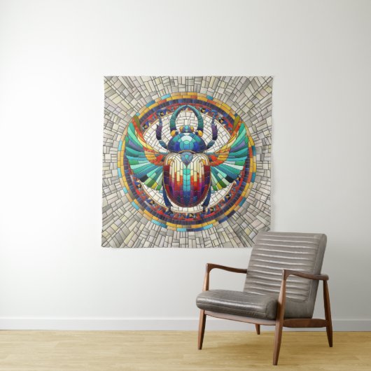 エジプトのスカラブカブトムシ – モザイクアート タペストリー (インサイチュ)