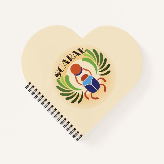 エジプトのスカラブカブトムシ。古代エジプトクラシック ノートブック (正面)