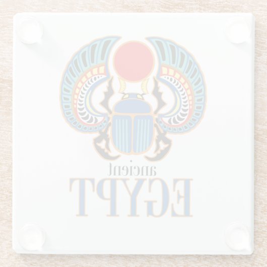 エジプトのスカラブカブトムシ。古代エジプト ガラスコースター (裏面)