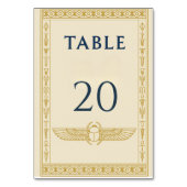 エジプトのスカラベ & ゴールドボーダー – 編集可能 テーブルナンバー (正面)