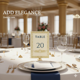 エジプトのスカラベ & ゴールドボーダー – 編集可能 テーブルナンバー