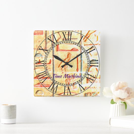 エジプトのタイムマシン、アクリル時計 スクエア壁時計 (ホーム)