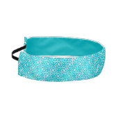 エジプトのタイルパターン、ターコイズ、白 アスレチックヘッドバンド (左)
