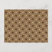 エジプトのタイルパターン、チョコレートブラウンとタン ポストカード (正面)
