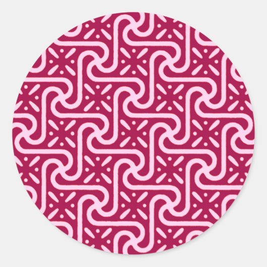 エジプトのタイルパターン、ブルゴーニュとピンク ラウンドシール (正面)