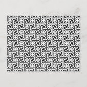 エジプトのタイルパターン、白黒 ポストカード (正面)